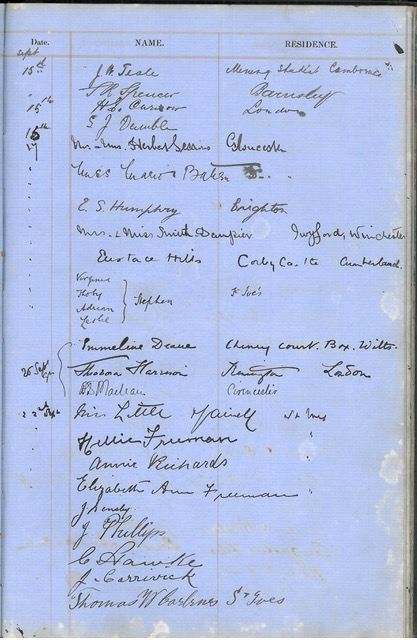 Virginia Woolf's father Leslie Stephen signed this logbook for the Godrevy Lighthouse, on behalf of his four children.